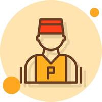 Parking attendant Filled Shadow Circle Icon vector