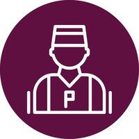 Parking attendant Outline Circle Icon vector