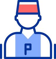 Parking attendant Color Filled Icon vector