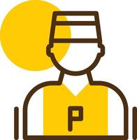 Parking attendant Yellow Lieanr Circle Icon vector