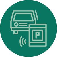 Remote parking Line Multi color Icon vector