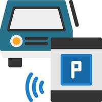 remoto estacionamiento plano icono vector