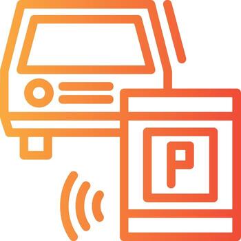 Remote parking Linear Gradient Icon vector