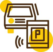 remoto estacionamiento amarillo mentir circulo icono vector