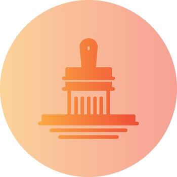 Cepillo de pintura degradado circulo icono vector