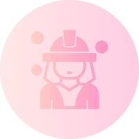 Firefighter Gradient Circle Icon vector