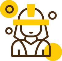 Firefighter Yellow Lieanr Circle Icon vector