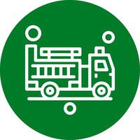 Fire Truck Outline Circle Icon vector