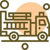 Fire Truck Linear Circle Icon vector