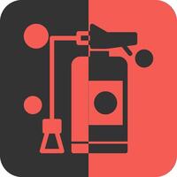 Fire Extinguisher Red Inverse Icon vector