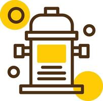 Fire Hydrant Yellow Lieanr Circle Icon vector