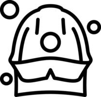 Fire Helmet Line Icon vector