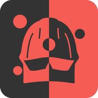 Fire Helmet Red Inverse Icon vector