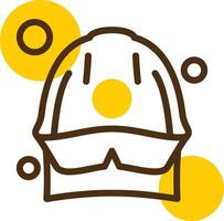 Fire Helmet Yellow Lieanr Circle Icon vector