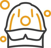 Fire Helmet Line Two Color Icon vector