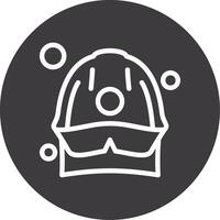 Fire Helmet Outline Circle Icon vector