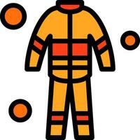 Fire Suit Line Filled Icon vector