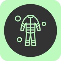 Fire Suit Linear Round Icon vector