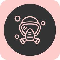 Oxygen Mask Linear Round Icon vector