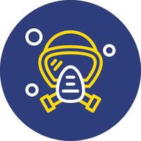 Oxygen Mask Dual Line Circle Icon vector