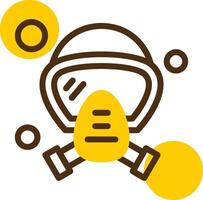 Oxygen Mask Yellow Lieanr Circle Icon vector