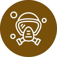 Oxygen Mask Outline Circle Icon vector