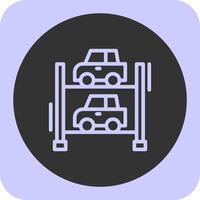 Multi-level parking Linear Round Icon vector