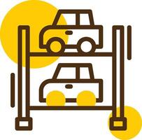 Multi-level parking Yellow Lieanr Circle Icon vector