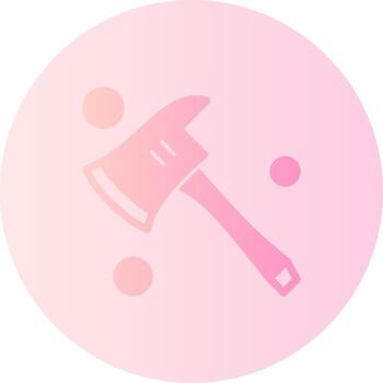 Fire Axe Gradient Circle Icon vector