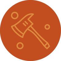 Fire Axe Line Multi color Icon vector