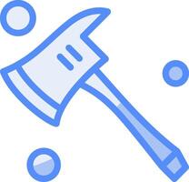 Fire Axe Line Filled Blue Icon vector