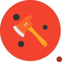 Fire Axe Flat Shadow Icon vector