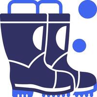 Firefighter Boots Solid Two Color Icon vector