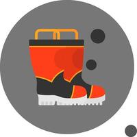 bombero botas plano sombra icono vector