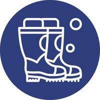 Firefighter Boots Outline Circle Icon vector