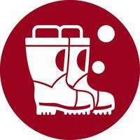 Firefighter Boots Glyph Circle Icon vector