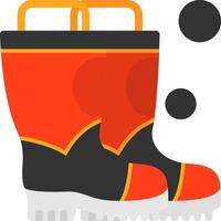 Firefighter Boots Flat Icon vector