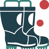 Firefighter Boots Glyph Two Color Icon vector