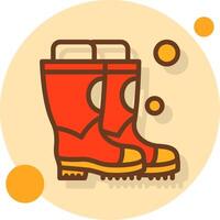 Firefighter Boots Filled Shadow Circle Icon vector