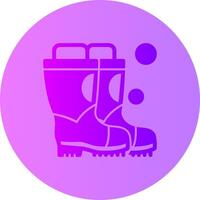 Firefighter Boots Gradient Circle Icon vector