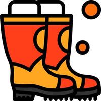 Firefighter Boots Line Filled Icon vector