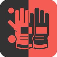 Firefighter Gloves Red Inverse Icon vector