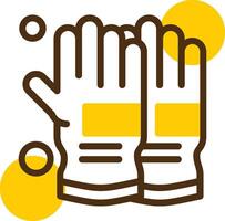 Firefighter Gloves Yellow Lieanr Circle Icon vector