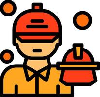 Fire Captain Line Filled Icon vector