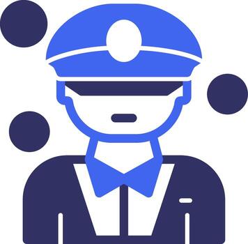 Fire Chief Solid Two Color Icon vector