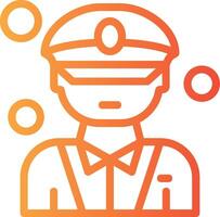 Fire Chief Linear Gradient Icon vector