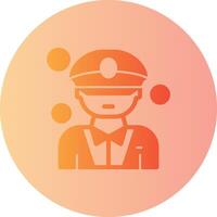 Fire Chief Gradient Circle Icon vector