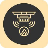 Fire Alarm Linear Round Icon vector