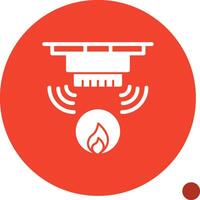 Fire Alarm Glyph Shadow Icon vector