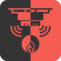 fuego alarma rojo inverso icono vector